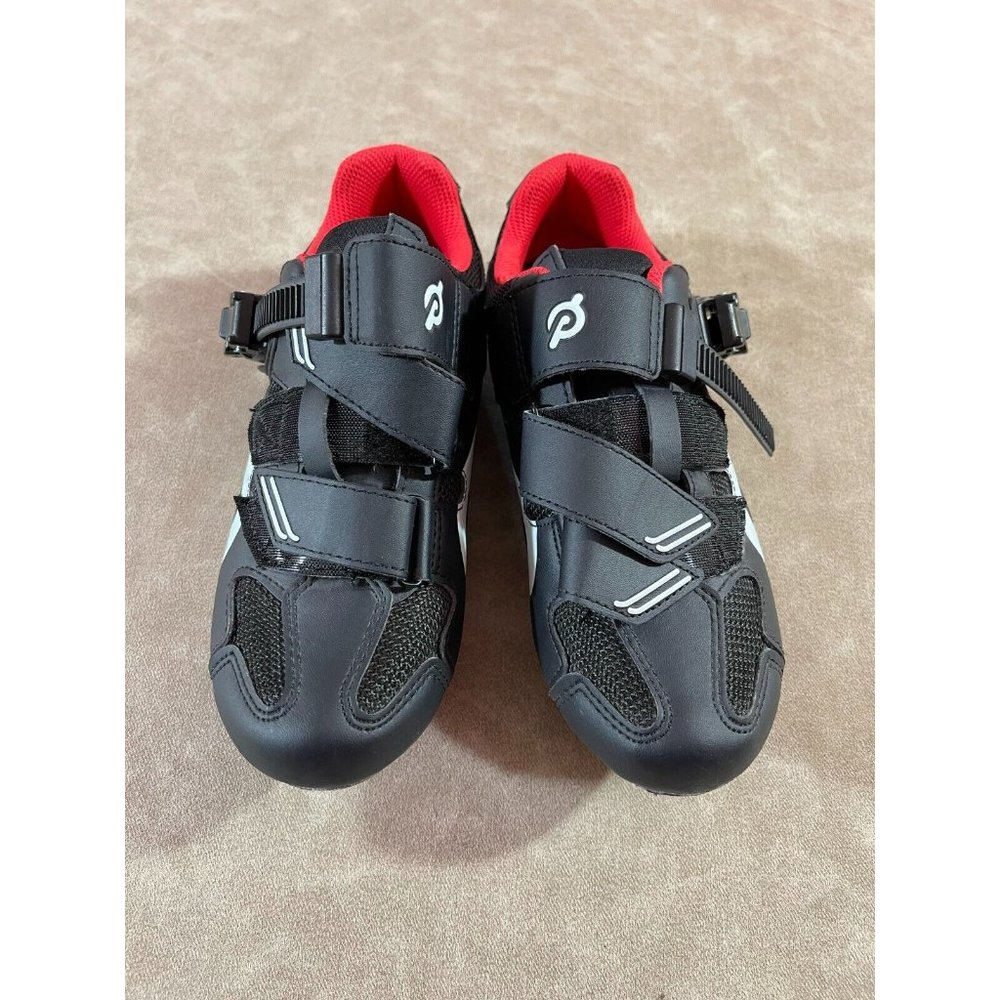 Peloton Womens Cycling Outdoor Shoes with Cleats Black Red EU 37 US 6